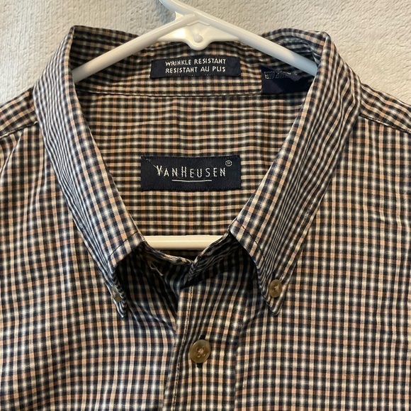 Van Heusen Plaid Button Down Dress  Shirt - Picture 3 of 4